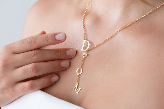 Kalp Detaylı Harf Kolye | 925 Gümüş