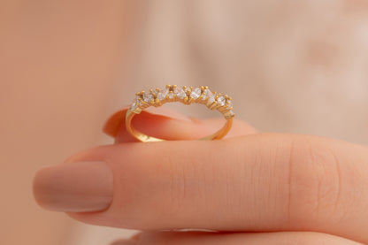 Yuvarlak Taşlı Minimal Yüzük | 14 Ayar Altın