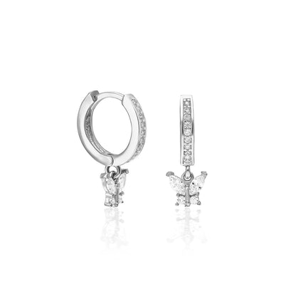 Zirkon Taşlı Kelebek Figürlü Küpe | 925 Gümüş