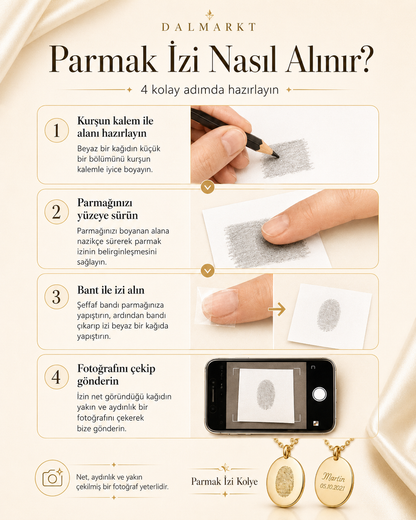 Parmak İzi Kolye | 925k Gümüş